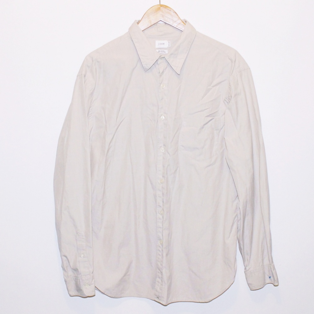 J. Crew Tan/Grey Button Down Shirt XL